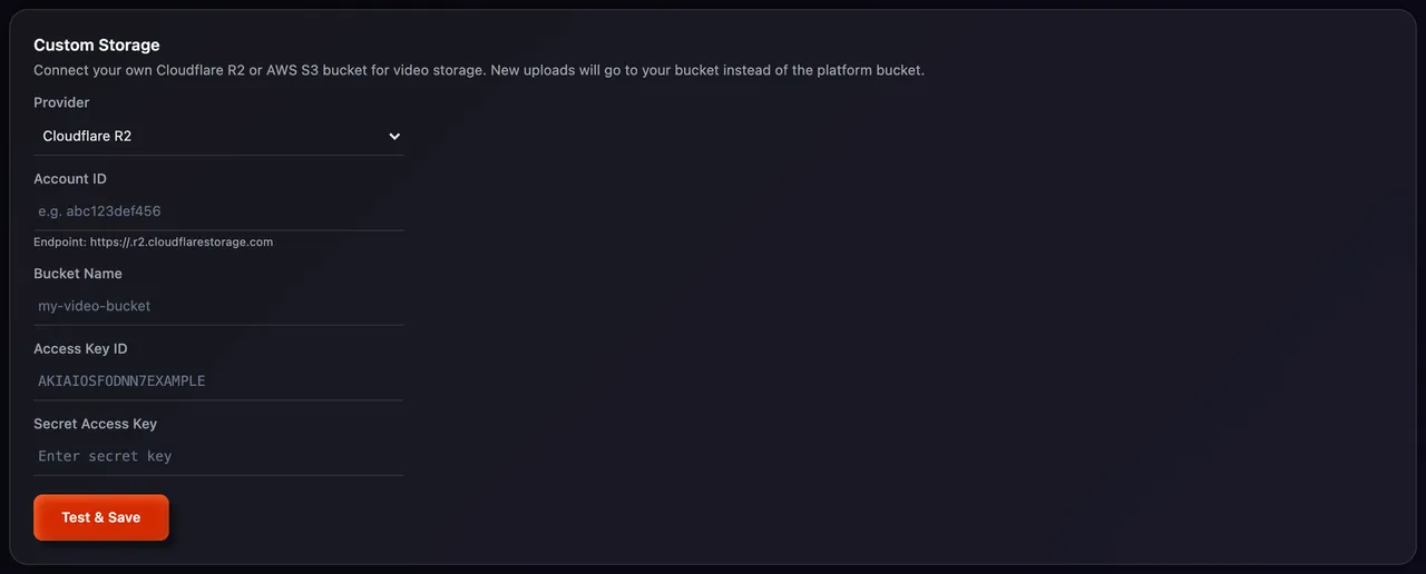 The Custom Storage form