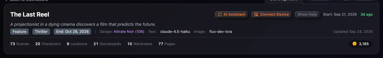 The header of a project called The Last Reel