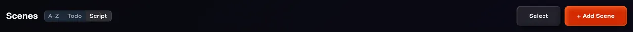 The top of the Scenes tab