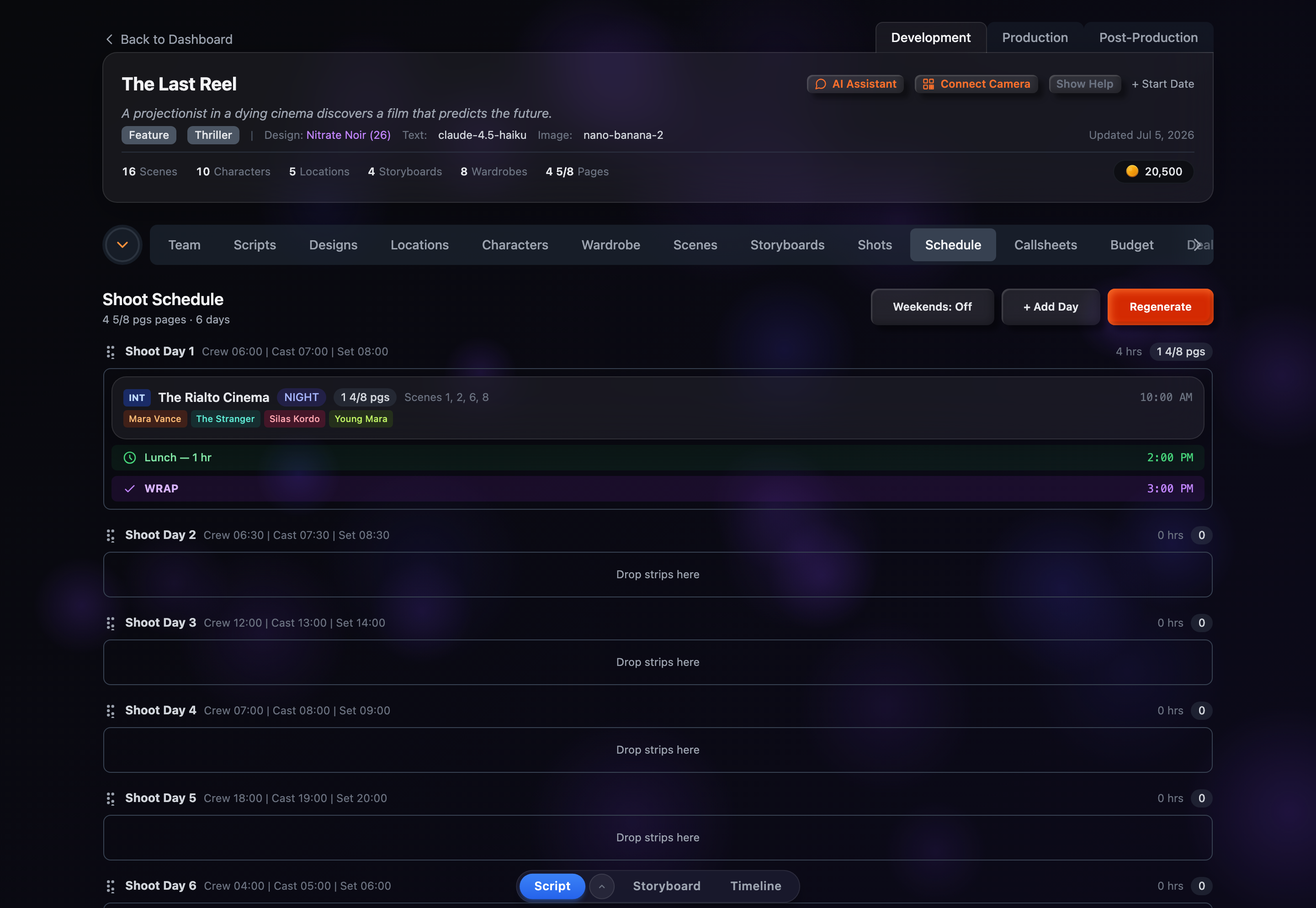 Schedule & Call Sheets — screenshot 1 of 5